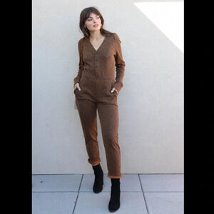 Anthropologie Current Air Heathered Orange Jumpsuit Medium‎